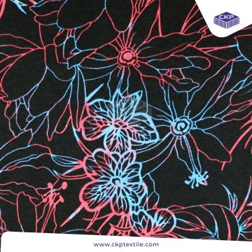 Combed Printing – Flower Color – Merah