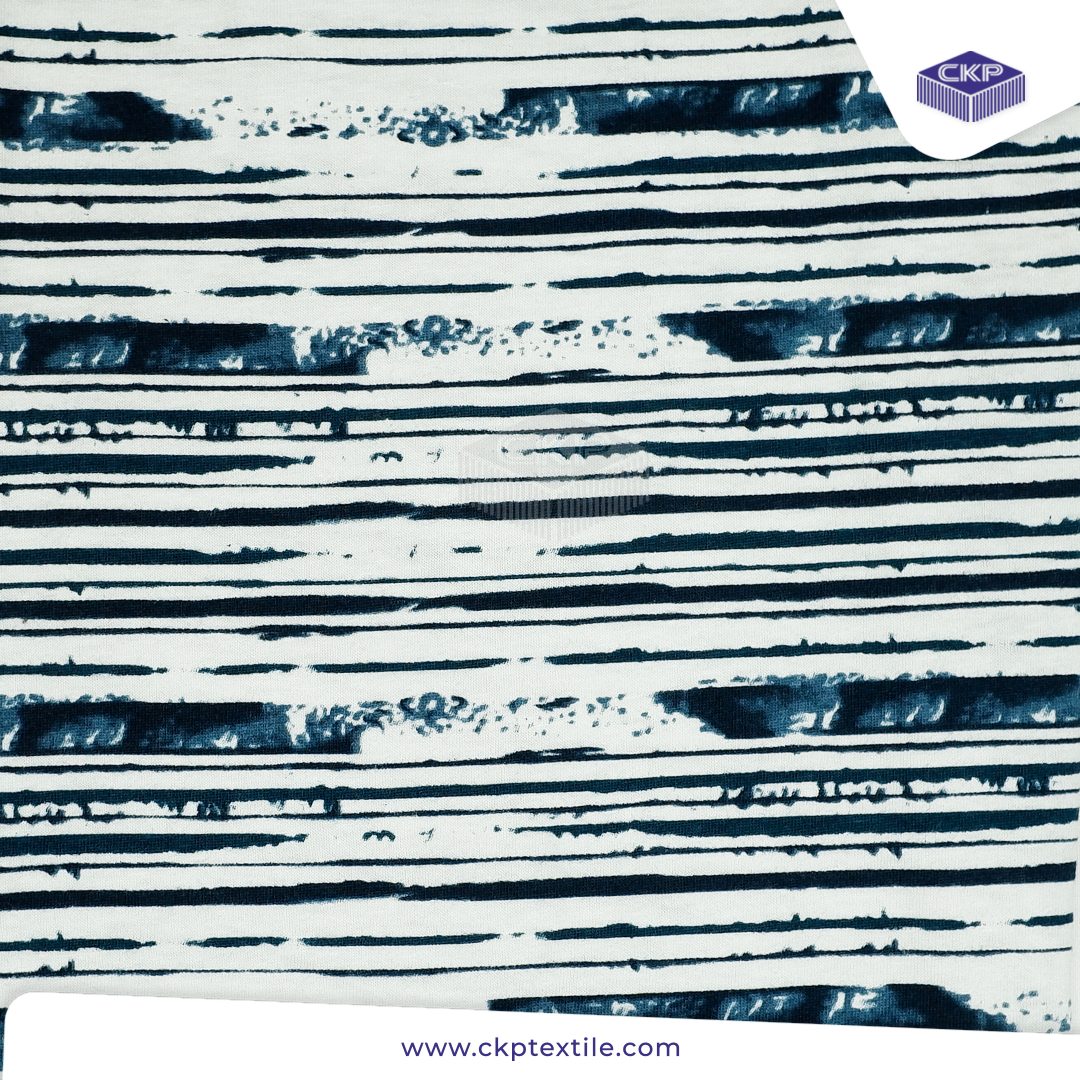 Combed Printing – Stripe Bercak – Biru