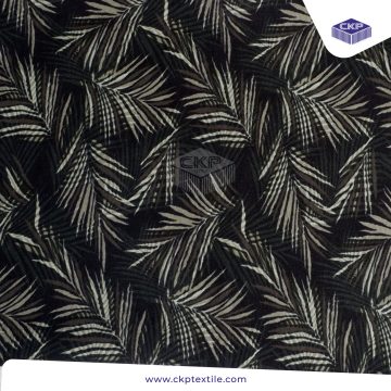 Combed Printing – Tropical Leaf- Hitam