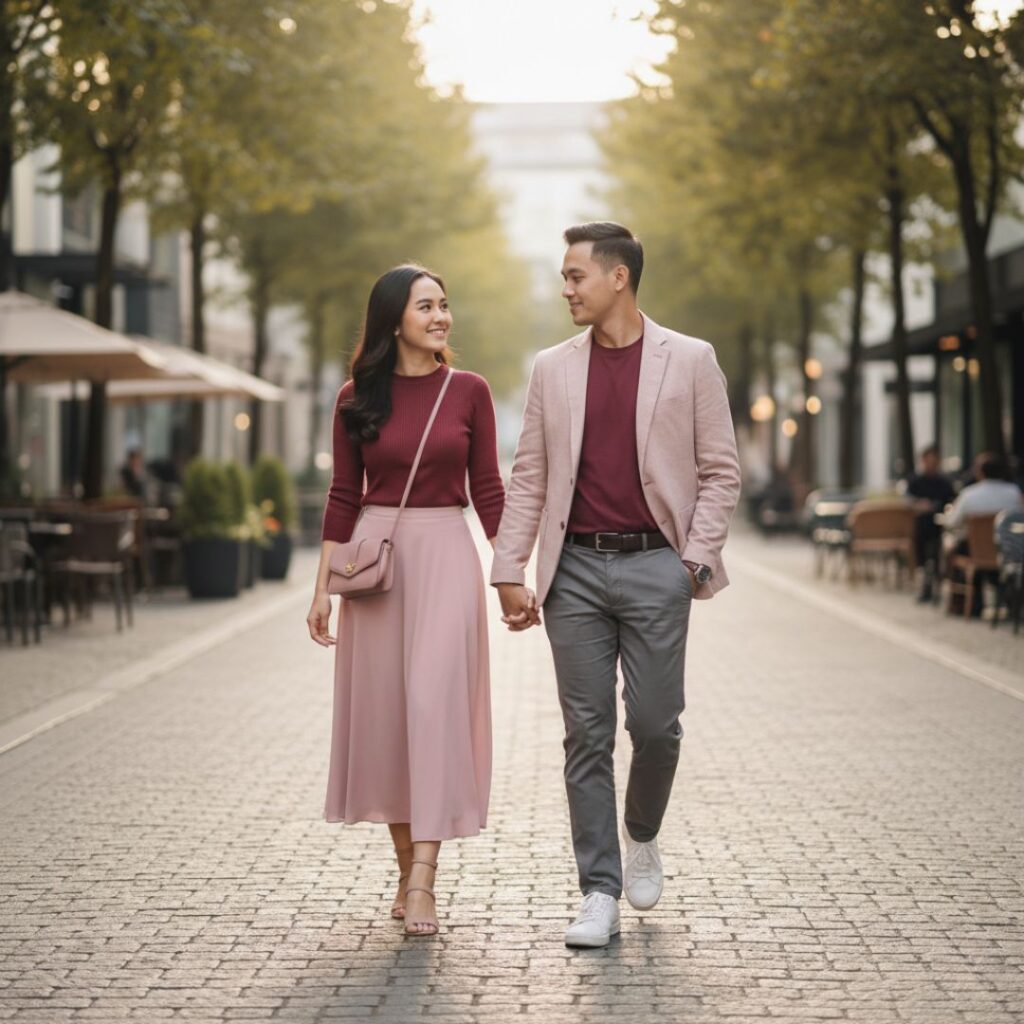 warna burgundy mix and match