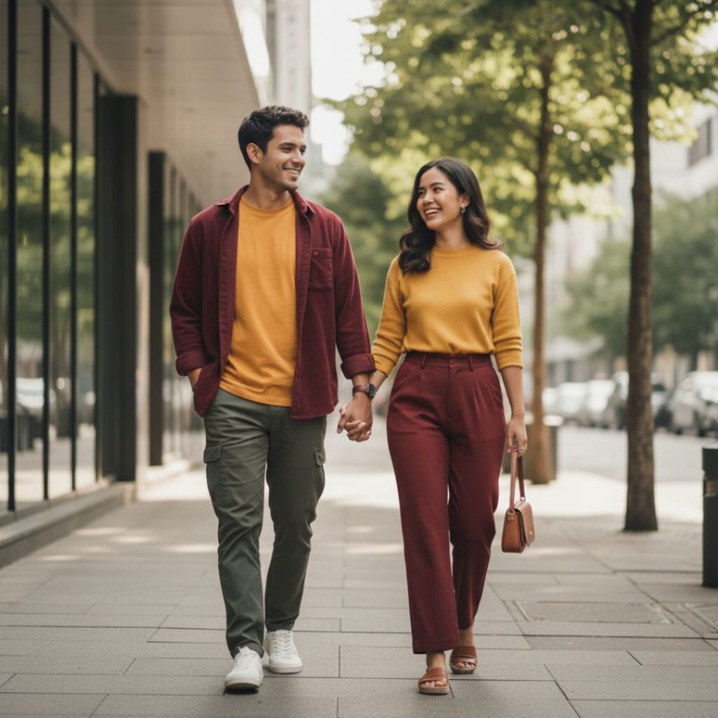 warna burgundy mix and match