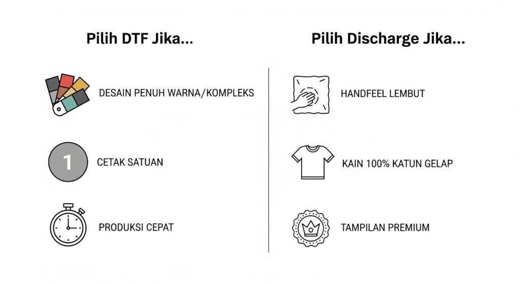 Sablon DTF vs Sablon Discharge